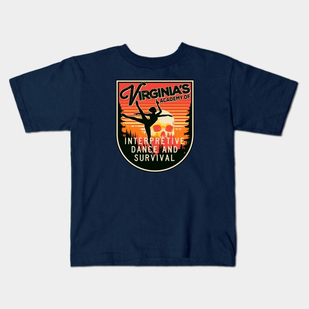 Virginia's Academy of Interpretive Dance & Survival Kids T-Shirt by Fire Forge GraFX